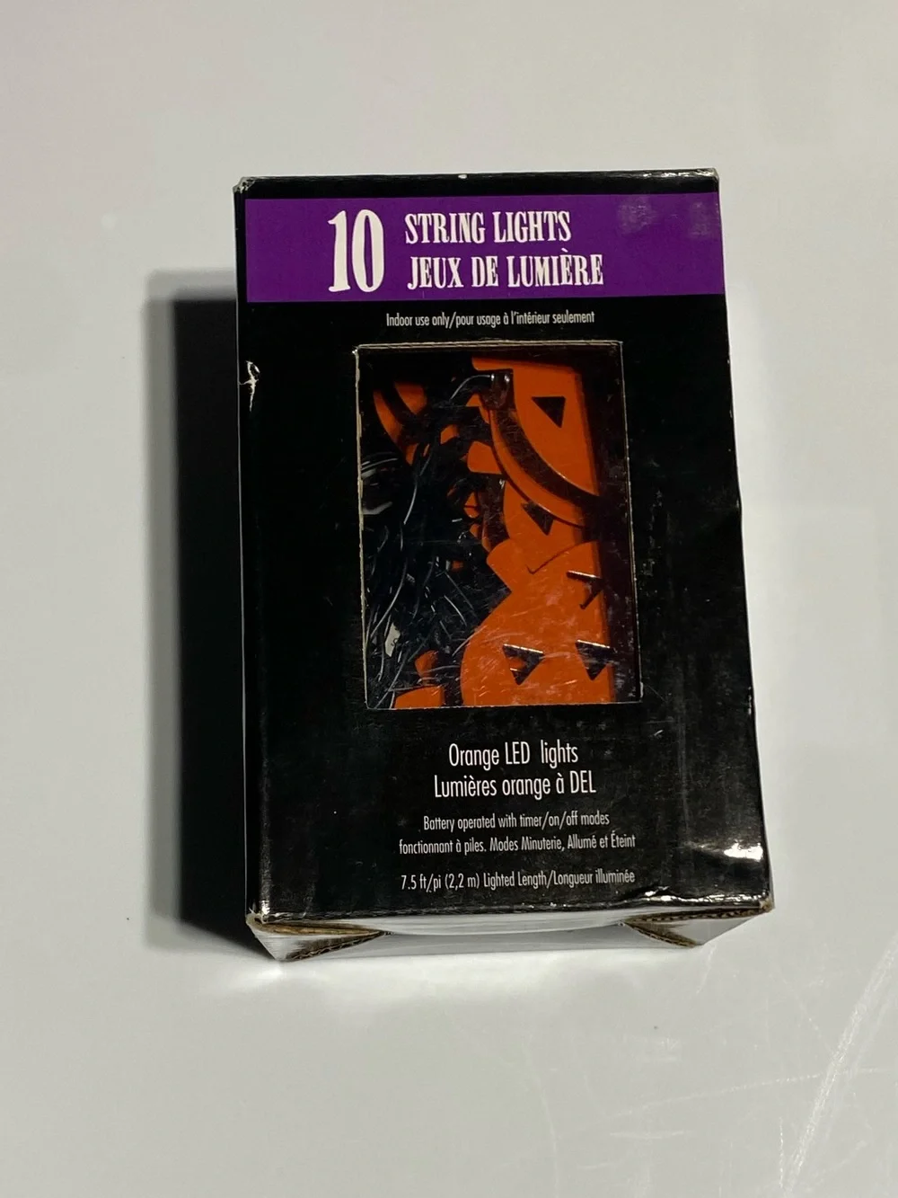 Seasonal Specialties Halloween Pumpkin String Lights 10 Count Orange LED Battery